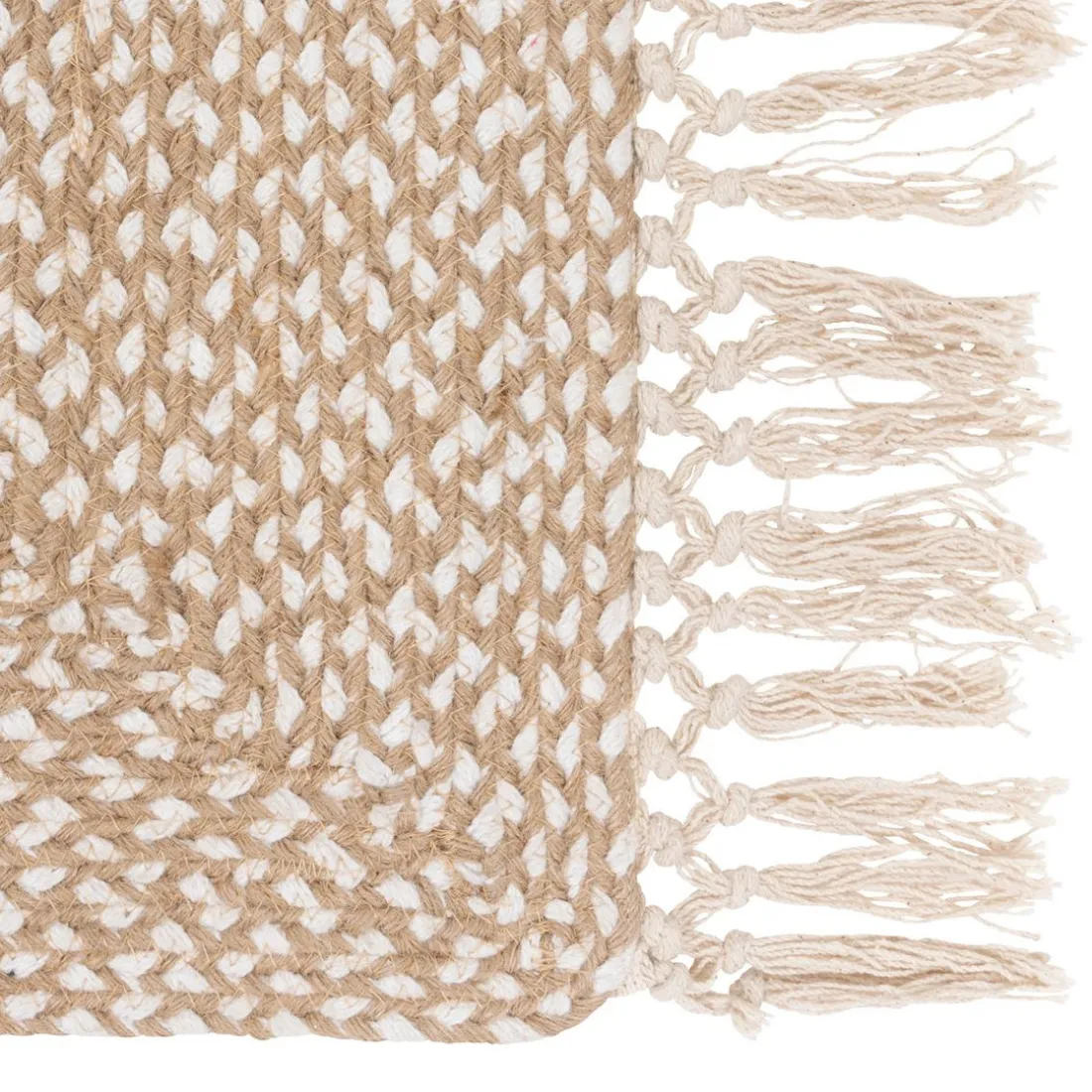 Tapis de Salon Jute en Coton FLOR Beige