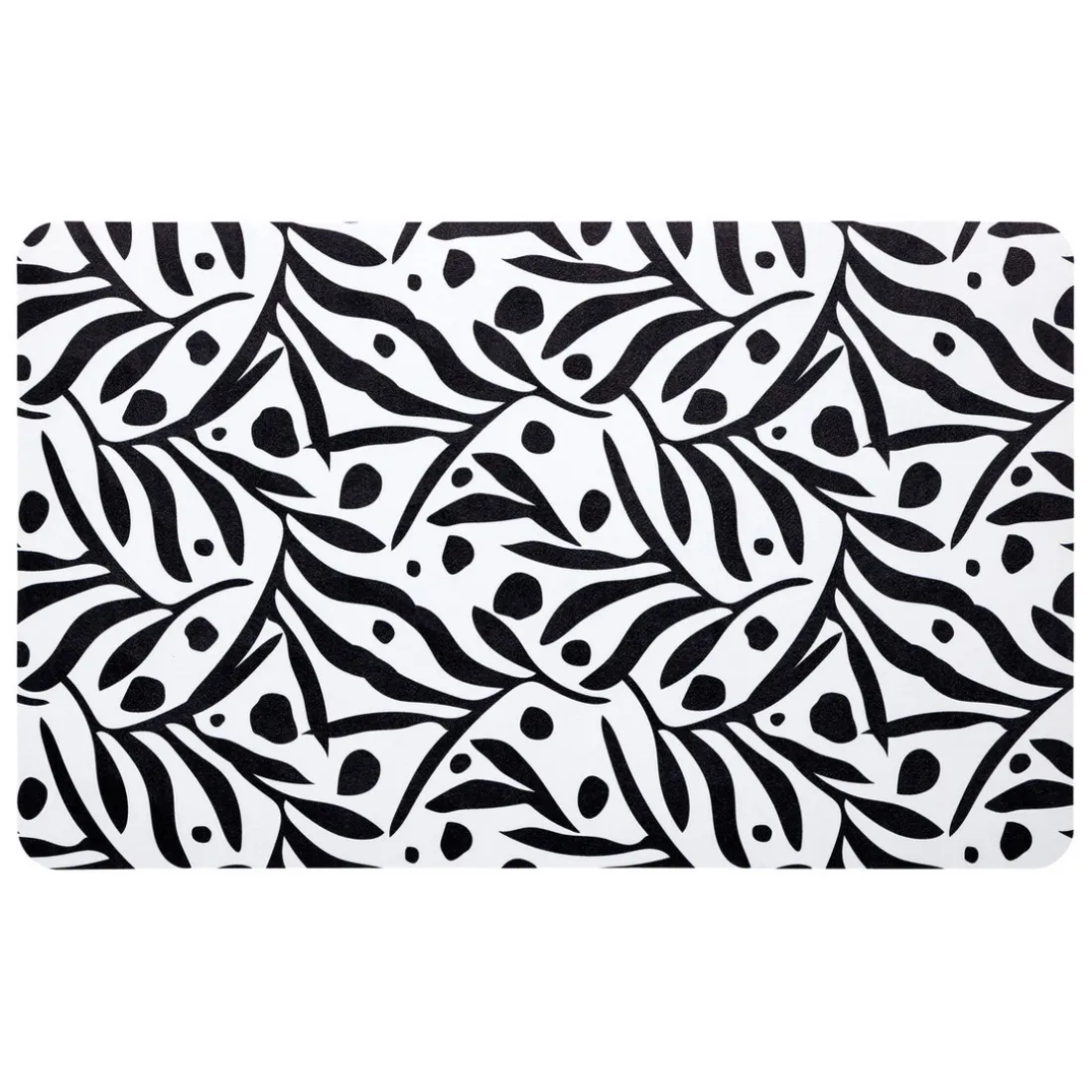 Tapis diatomite blanc et noir