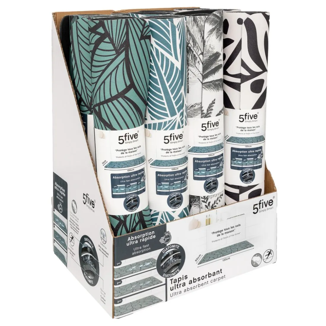 Tapis diatomite bleu a motif