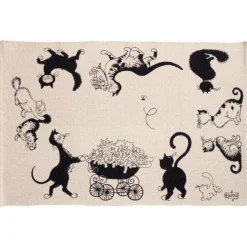 Tapis Dubout Multi Chats Ecru 60 x 90