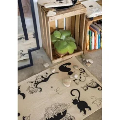 Tapis Dubout Multi Chats Ecru 60 x 90