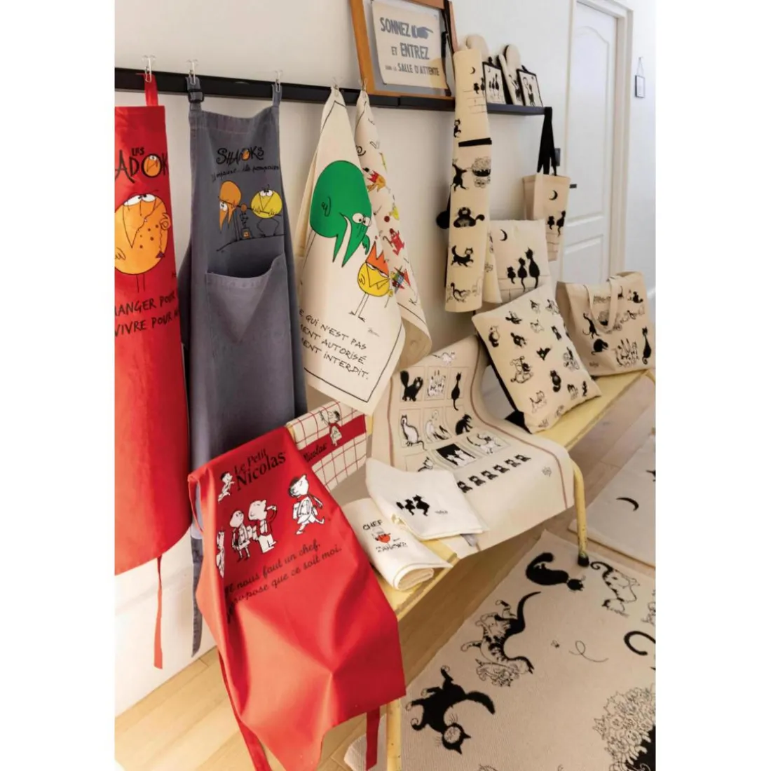 Tapis Dubout Multi Chats Ecru 60 x 90