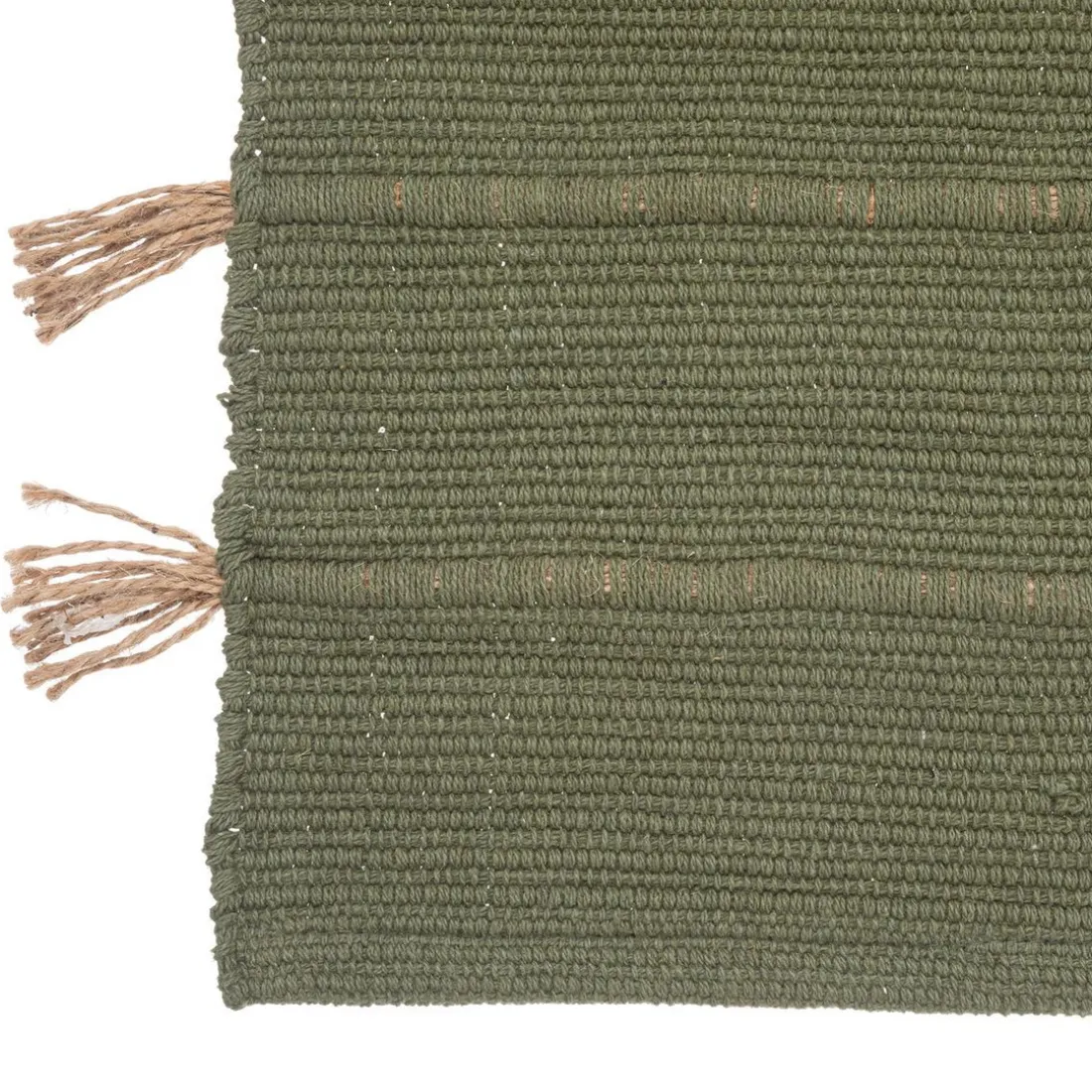 Tapis en coton avec pompon en jute