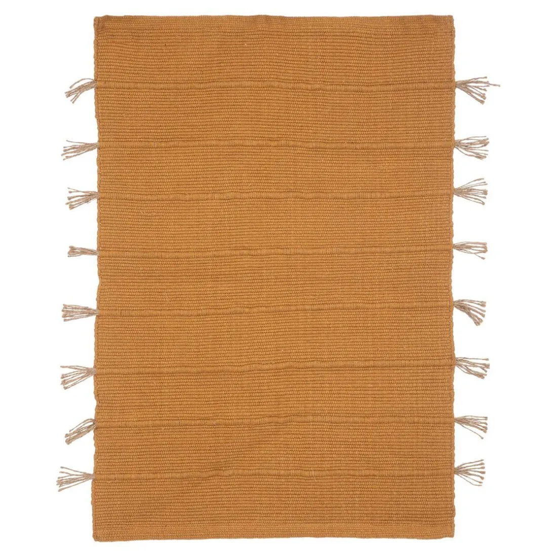 Tapis en coton avec pompon en jute