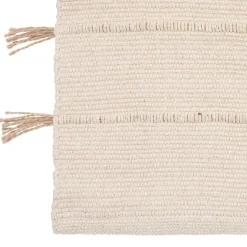 Tapis en coton avec pompon en jute