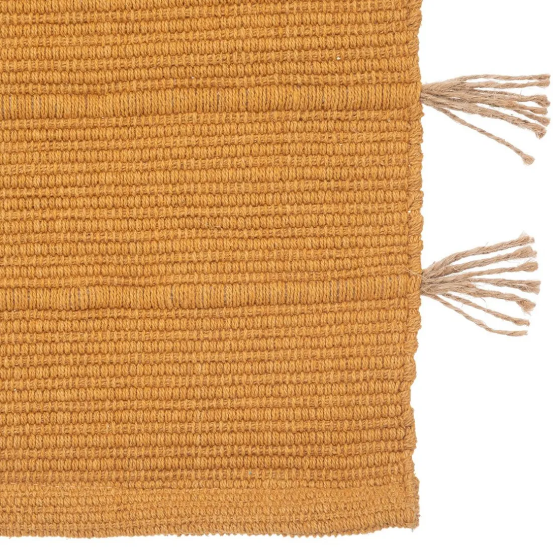 Tapis en coton avec pompon en jute