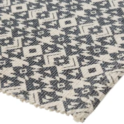 Tapis en Coton Imprimé Box Gris modèle D