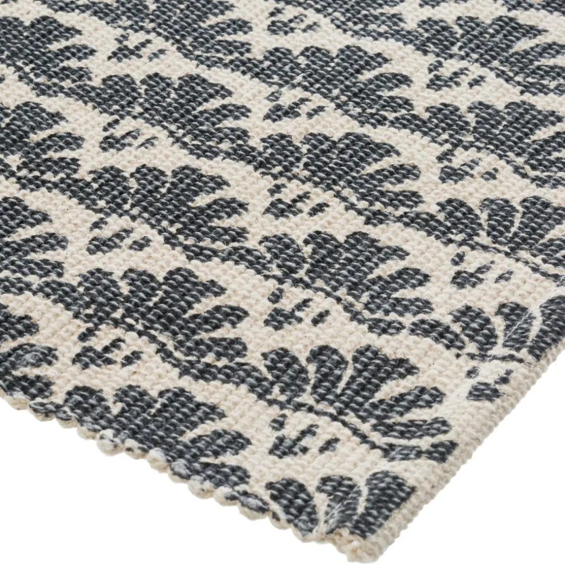 Tapis en Coton Imprimé Box Gris modèle D