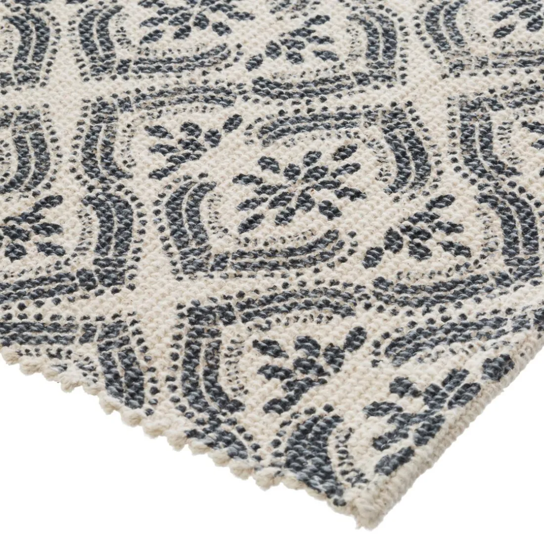 Tapis en Coton Imprimé Box Gris modèle D