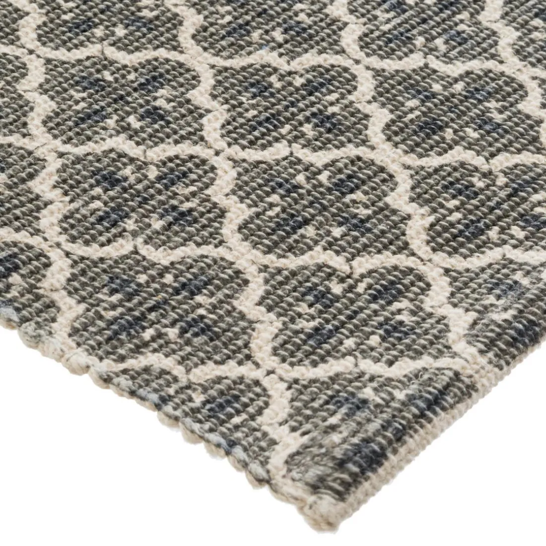 Tapis en Coton Imprimé Box Gris modèle B