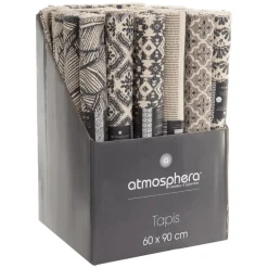 Tapis en Coton Imprimé Box Gris modèle B
