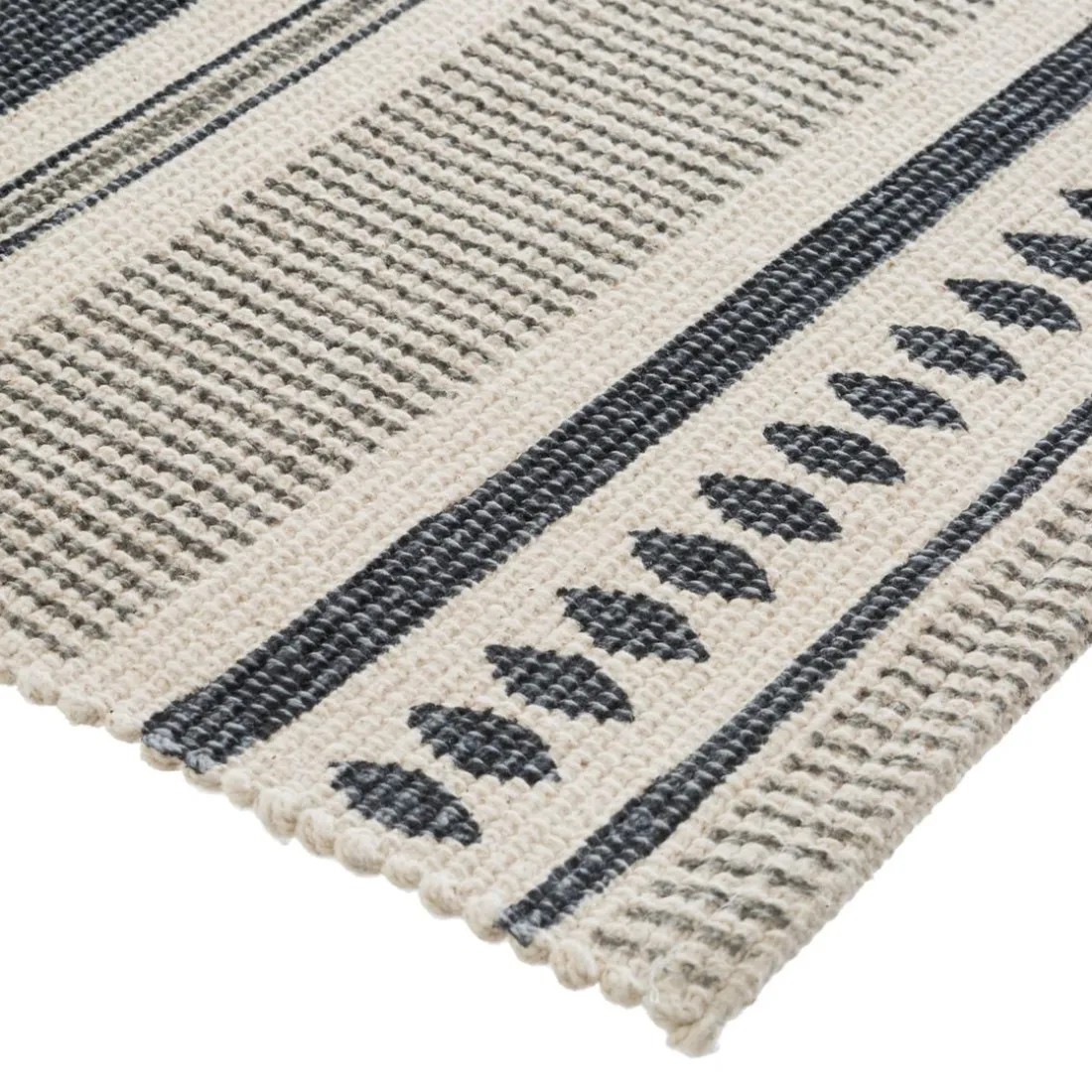 Tapis en Coton Imprimé Box Gris modèle B