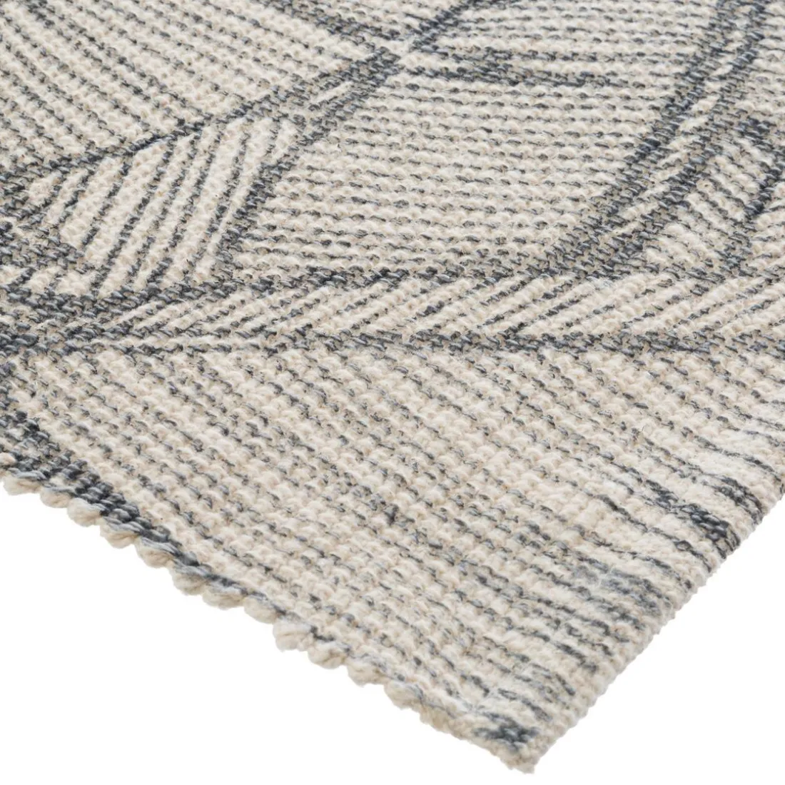 Tapis en Coton Imprimé Box Gris modèle B