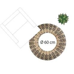 Tapis en Jute Rond Imprimé chevron Living