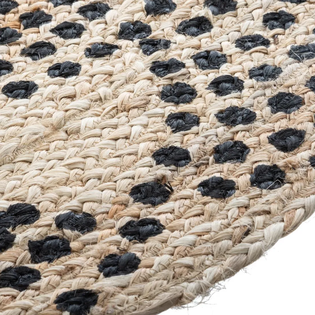 Tapis en Jute Rond Imprimé chevron Living