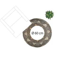 Tapis en Jute Rond Imprimé pois Living