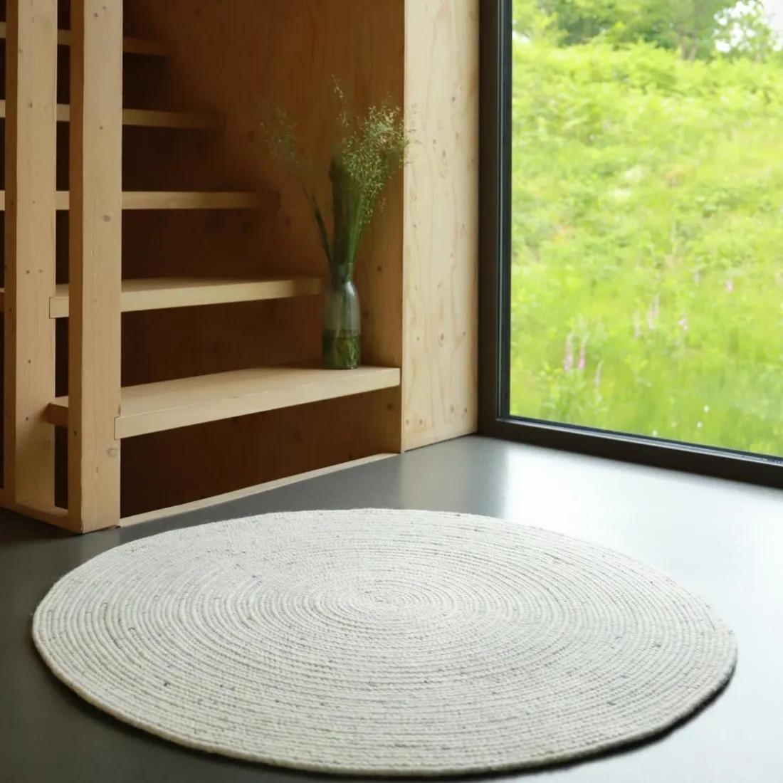 TAPIS EN LAINE NATURAL L