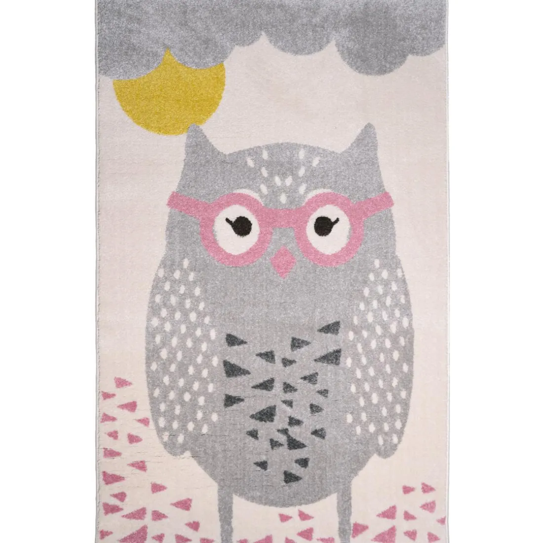 Tapis enfant hibou à lunettes 100x150cm POPPY