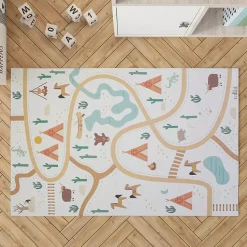 Tapis enfant parcours SUPER WESTERN en vinyl