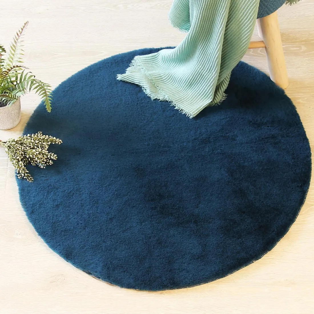Tapis four extra doux bleu canard D 80