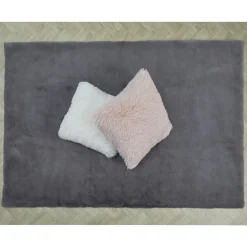 Tapis Imitation Poil Fin Gris 120x170cm en polyester