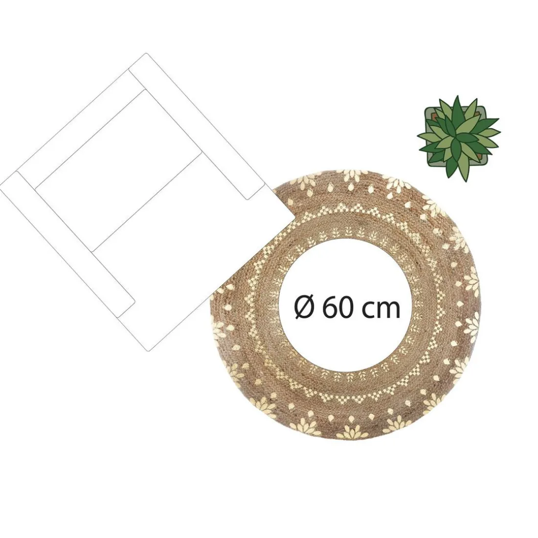 Tapis Juté Doré Brillant