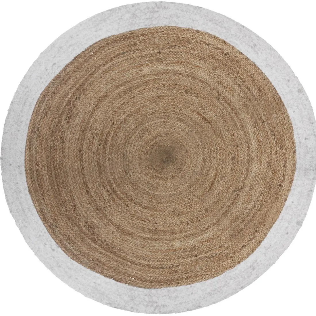 Tapis jute bord blanc D120