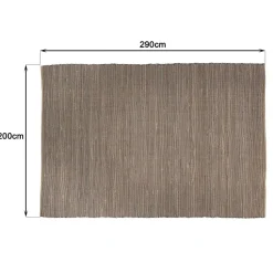 Tapis rectangulaire en jute et coton couleur sable et noir QUENTIN