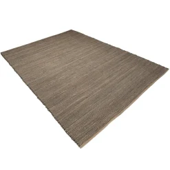 Tapis rectangulaire en jute et coton couleur sable et noir QUENTIN