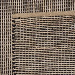 Tapis rectangulaire en jute et coton couleur sable et noir QUENTIN