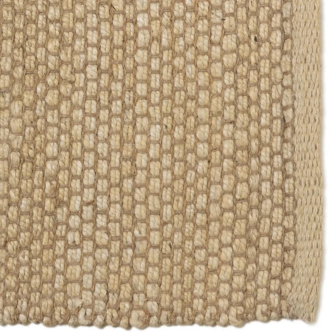 Tapis rectangulaire en jute et coton beige QUENTIN
