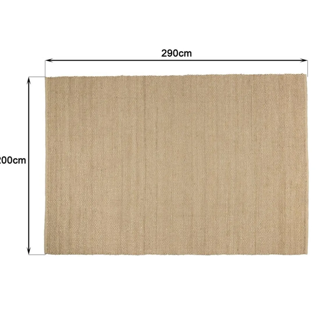 Tapis rectangulaire en jute et coton beige QUENTIN