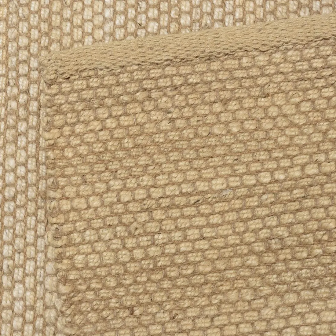 Tapis rectangulaire en jute et coton beige QUENTIN