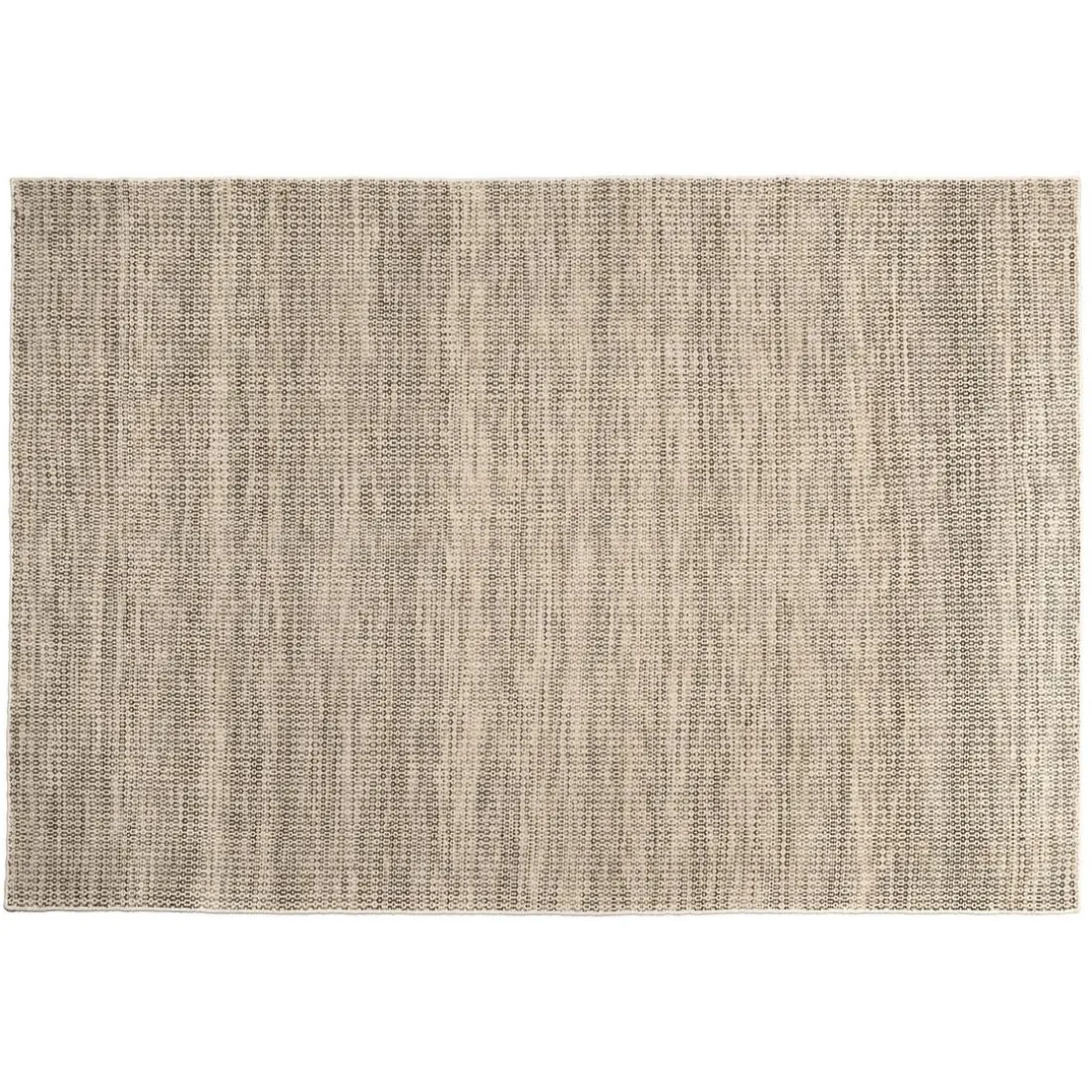 Tapis rectangulaire en laine tissée couleur blanc et kaki QUENTIN