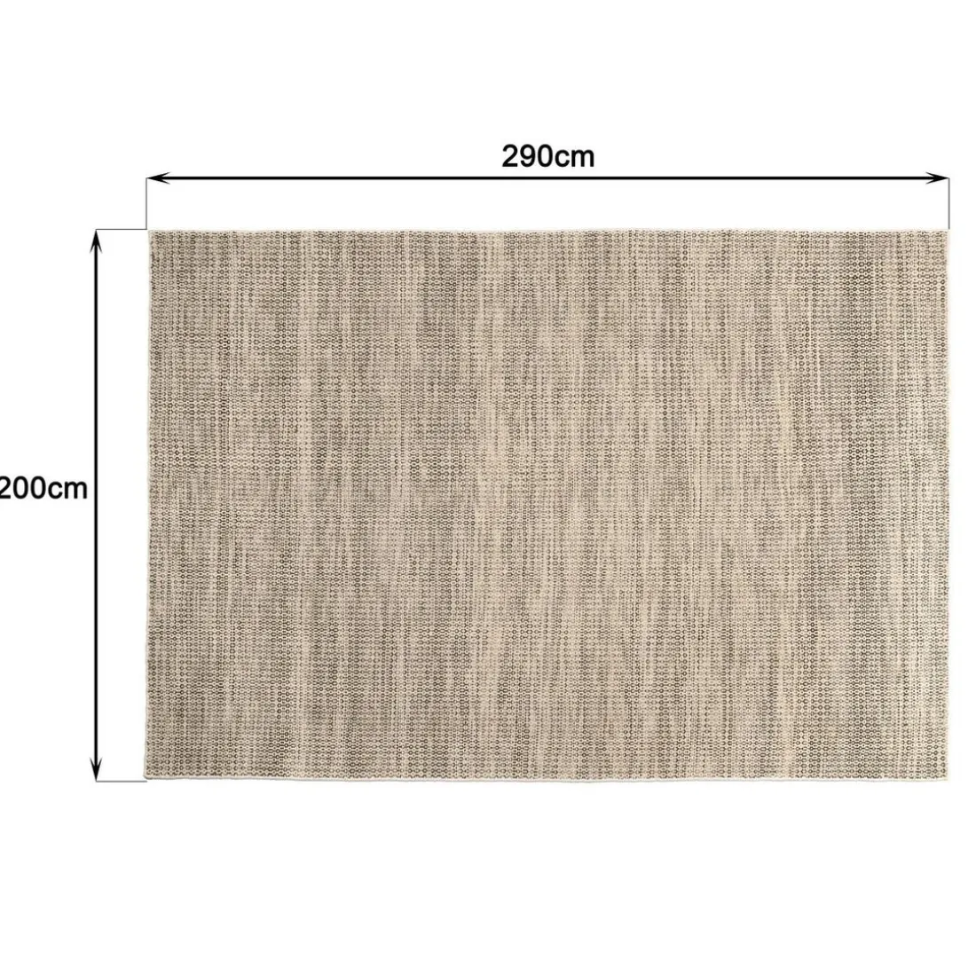 Tapis rectangulaire en laine tissée couleur blanc et kaki QUENTIN