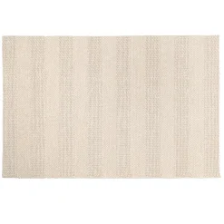 Tapis rectangulaire en laine tissée couleur lin QUENTIN