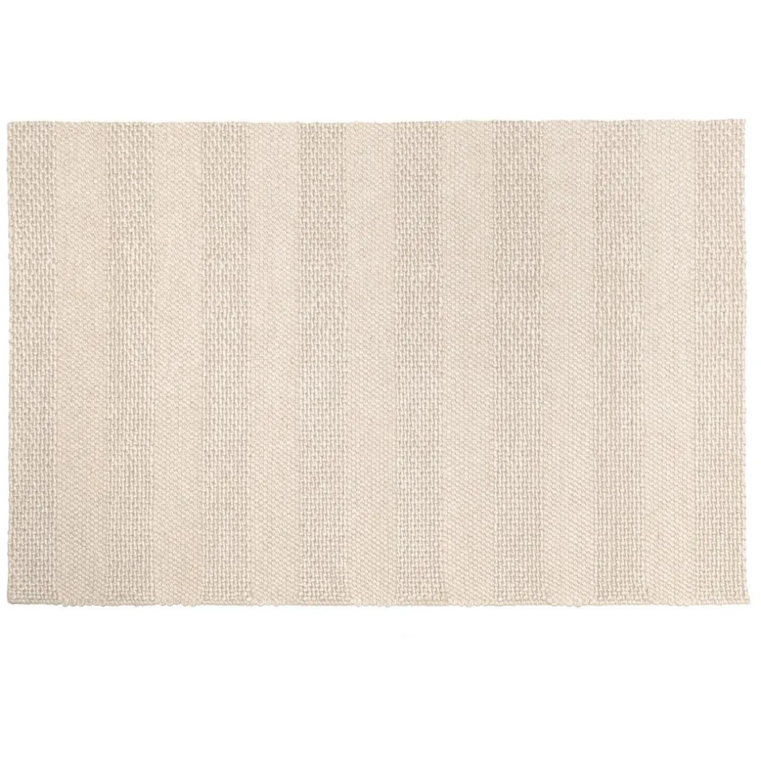 Tapis rectangulaire en laine tissée couleur lin QUENTIN