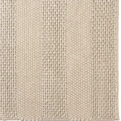 Tapis rectangulaire en laine tissée couleur lin QUENTIN