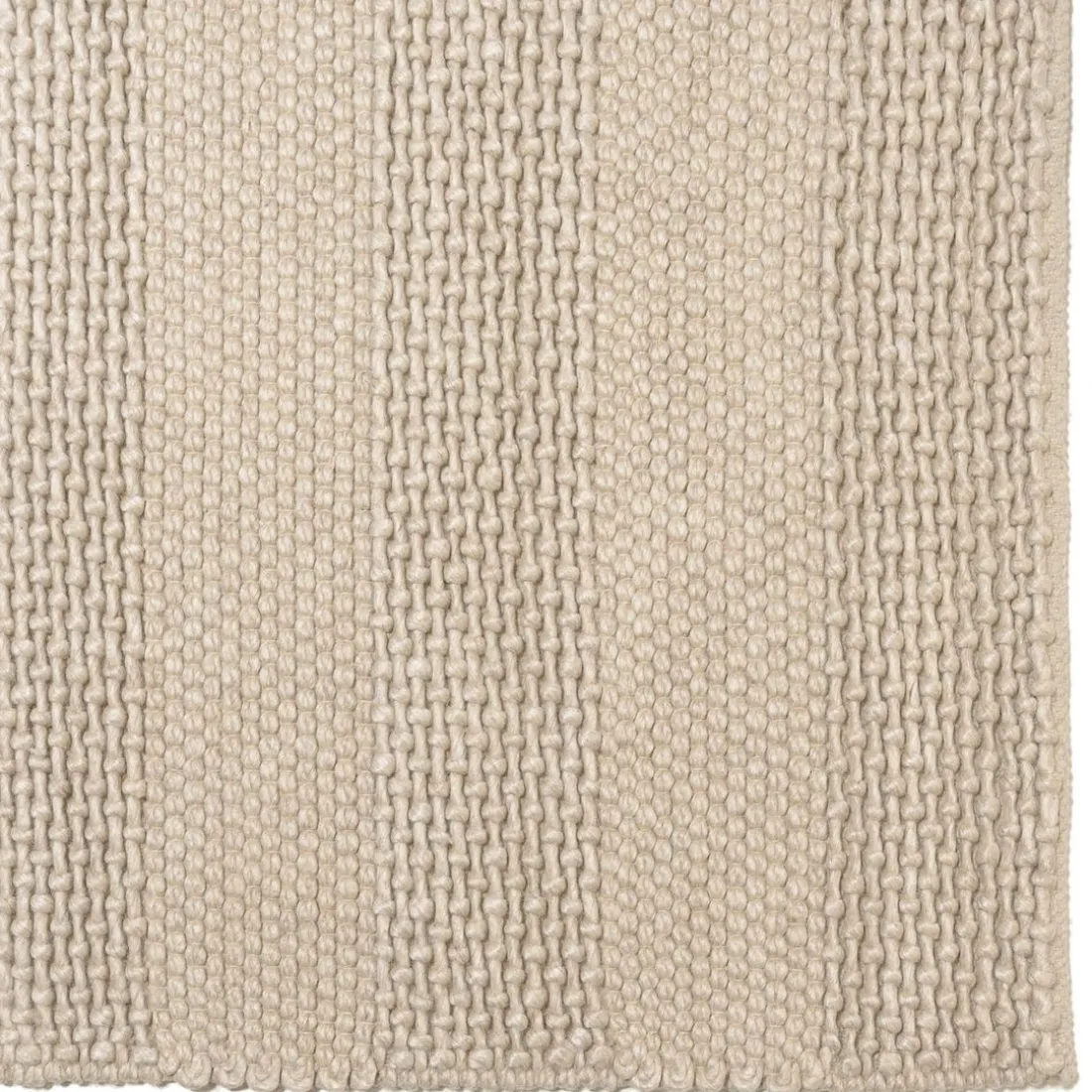 Tapis rectangulaire en laine tissée couleur lin QUENTIN