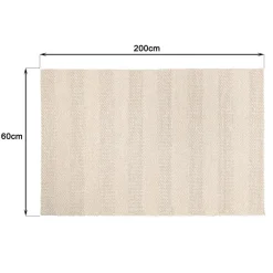 Tapis rectangulaire en laine tissée couleur lin QUENTIN