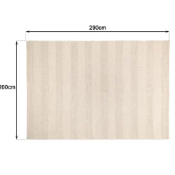 Tapis rectangulaire en laine tissée couleur lin QUENTIN