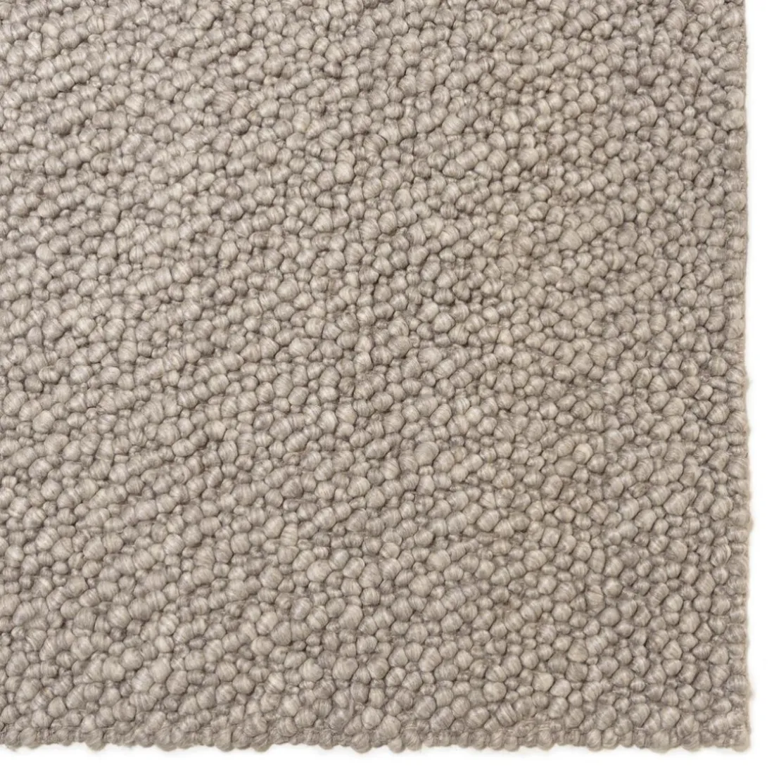 Tapis rectangulaire en laine bouclée taupe QUENTIN
