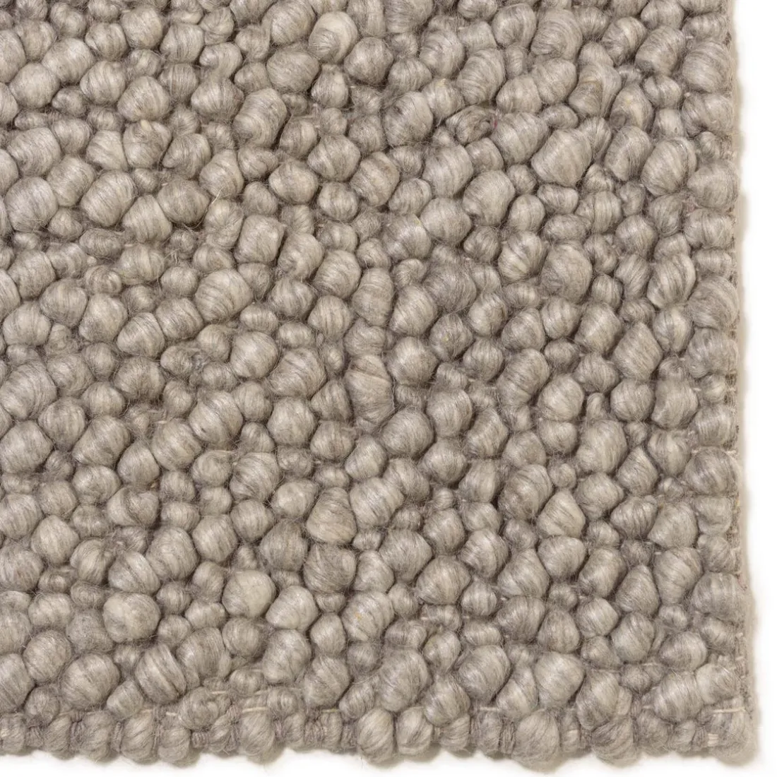 Tapis rectangulaire en laine bouclée taupe QUENTIN