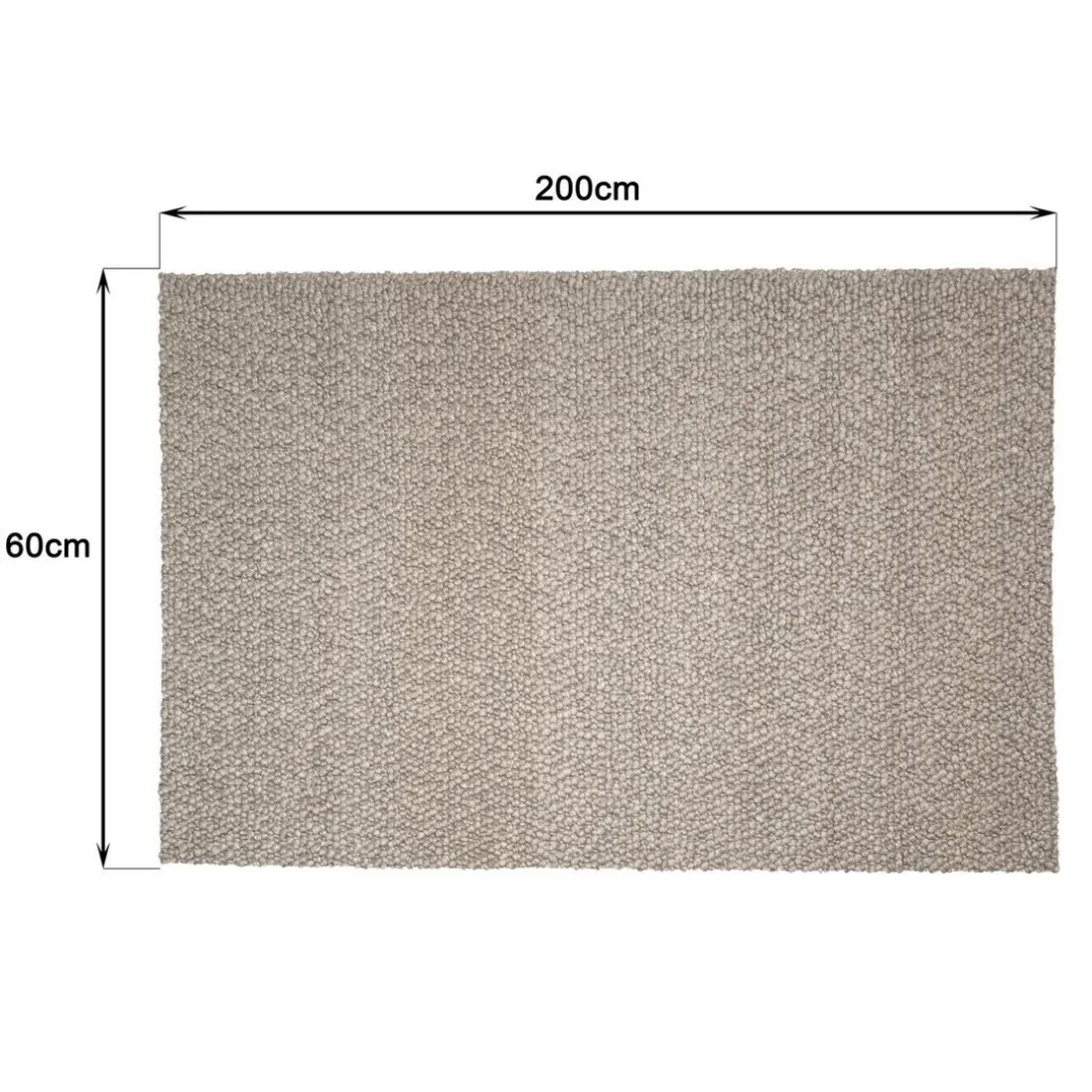 Tapis rectangulaire en laine bouclée taupe QUENTIN