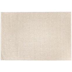 Tapis rectangulaire en laine tissée couleur beige QUENTIN