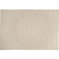 Tapis rectangulaire en laine tissée couleur blanc/marron chiné QUENTIN