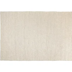Tapis rectangulaire en laine tissée couleur écru QUENTIN