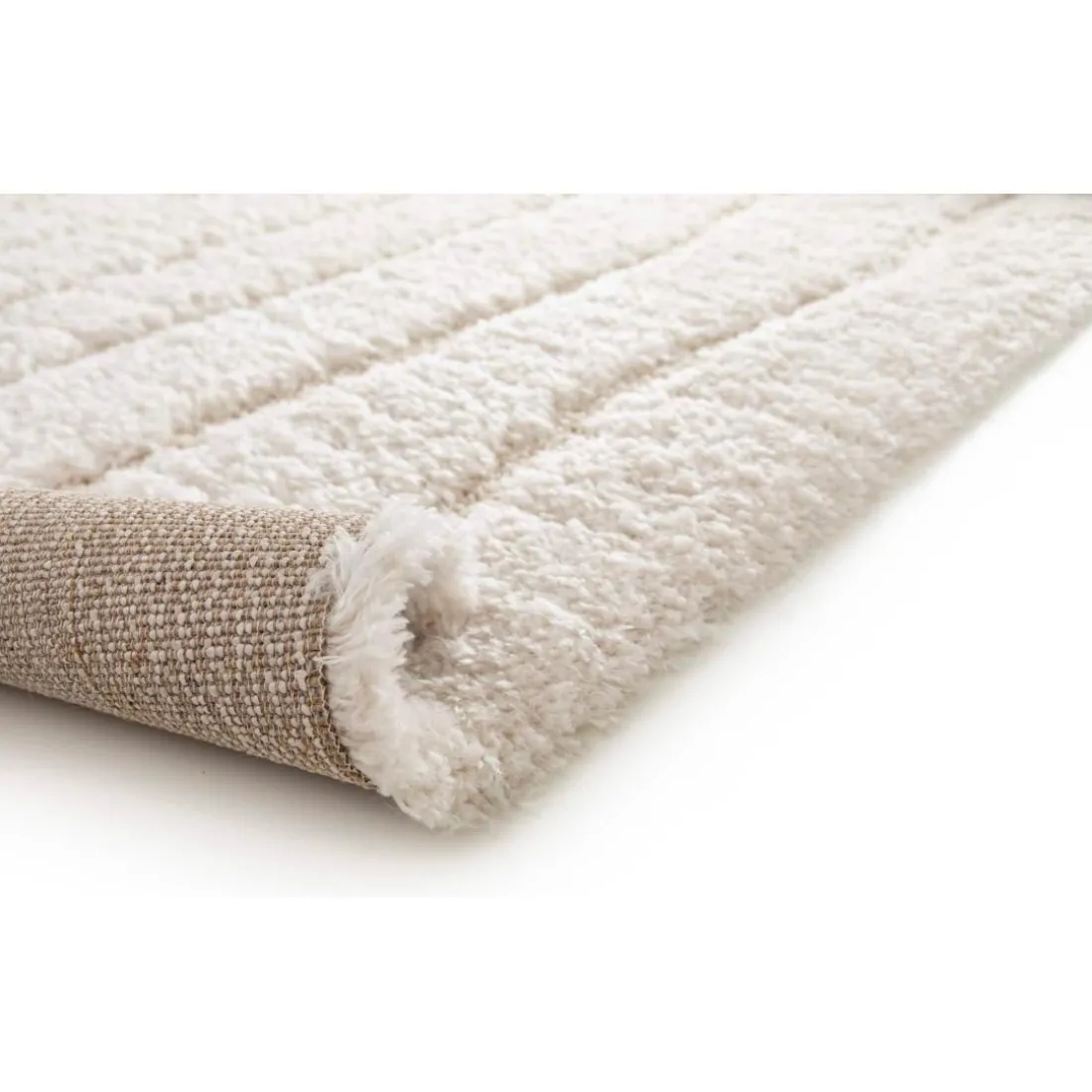 Tapis rectangulaire recyclé Mael Neige