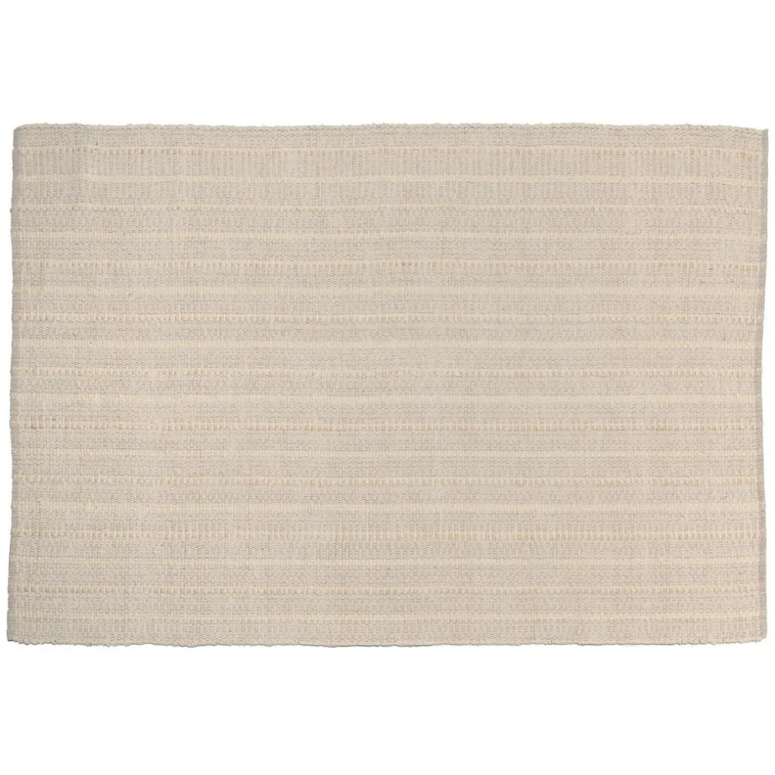 Tapis rectangulaire 160x230cm en coton recyclé couleur ivoire SACHA