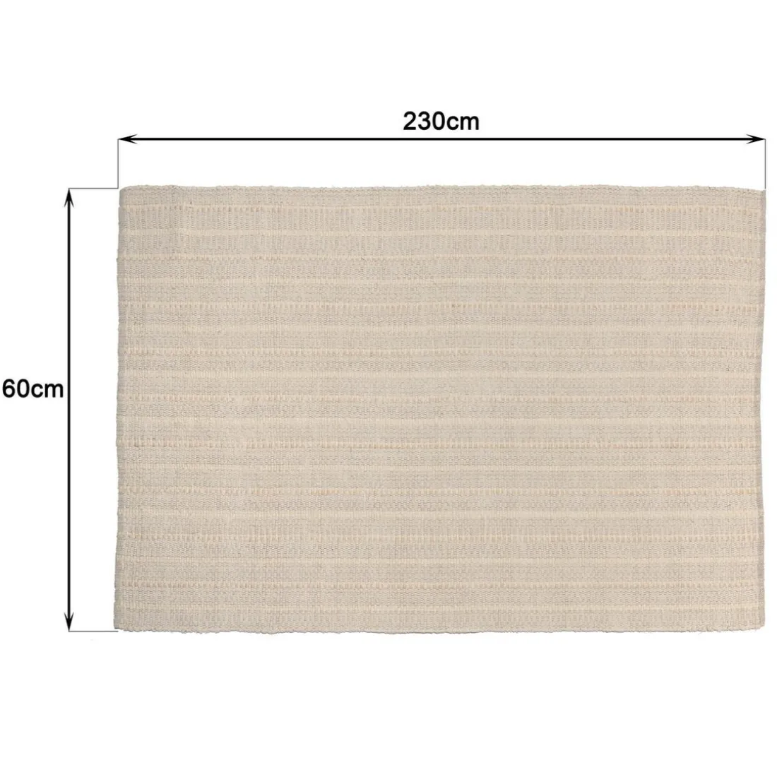 Tapis rectangulaire 160x230cm en coton recyclé couleur ivoire SACHA